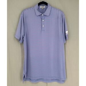 Peter Millar Summer Comfort Polo Shirt Mens Medium Blue Striped Belfair Golf
